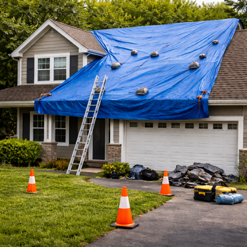 emergency tarped roof