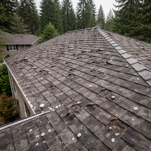 hail damage on a roof