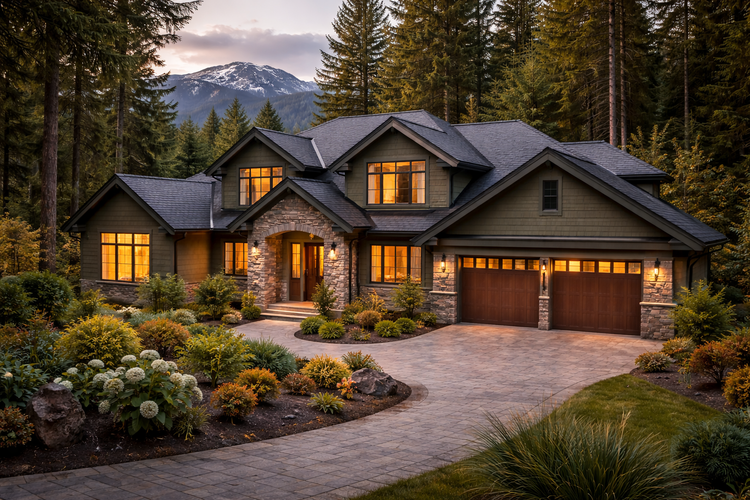 synthetic slate shingled roof